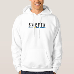 Simple Modern Sweden Swedish Letter Flag Souvenir Hoodie