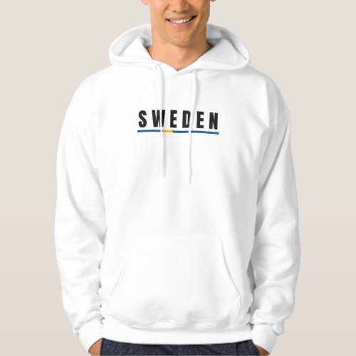 Simple Modern Sweden Swedish Letter Flag Souvenir Hoodie