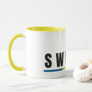 Simple Modern Sweden Swedish Letter Flag Souvenir  Mug