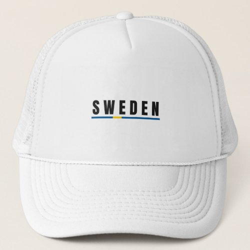 Simple Modern Sweden Swedish Letter Flag Souvenir Trucker Hat