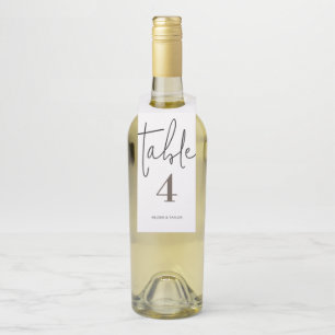 Simple Modern Table Number Bottle Hanger Tag