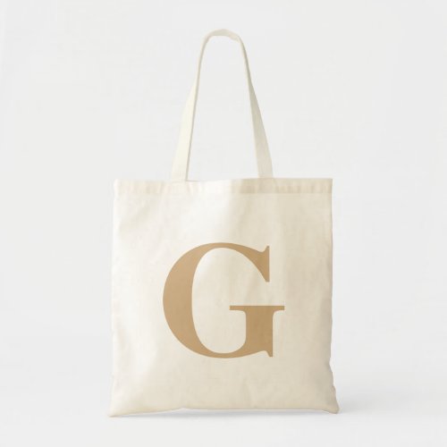 Simple Modern Tan Initial Tote Bag