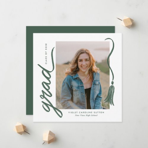 Simple Modern Tassel Graduation Announcement