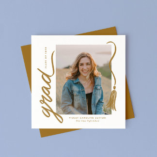 Simple Modern Tassel Graduation Announcement