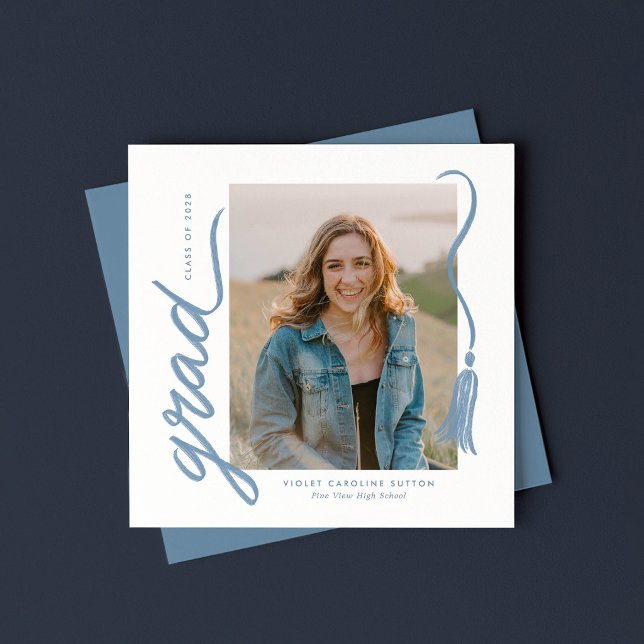 Simple Modern Tassel Graduation Announcement (Creator Uploaded)