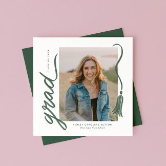 Simple Modern Tassel Graduation Announcement