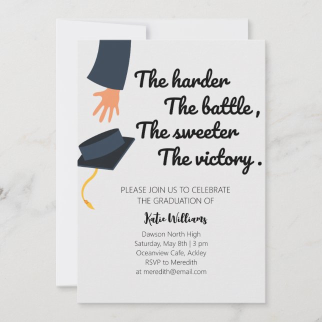 Simple Modern Tassel Graduation Party Invitation  (Front)