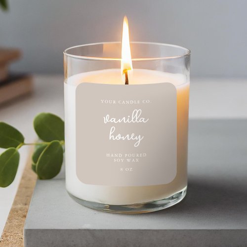 Simple Modern Taupe Candle Label