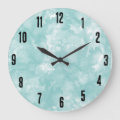 Simple Modern Teal Blue Large Clock | Zazzle