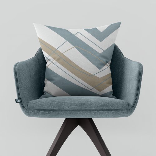 Simple Modern Teal Gold Throw Pillow