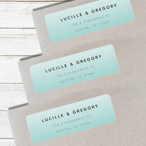 Simple Modern Teal Gradient Beachy Return Address Label