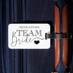 Simple Modern Team Bride Wedding Luggage Tag