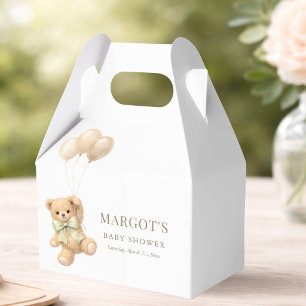 Simple Modern Teddy Bear Theme Baby Shower Favor Boxes