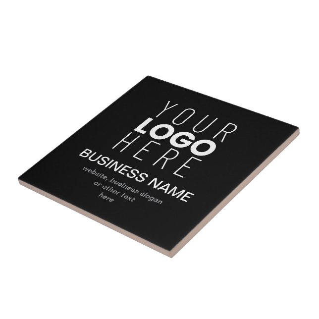 Simple Modern Template for Your Business Logo Ceramic Tile (Side)