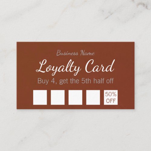 Simple Modern Terracotta Watercolor Business Loyal Loyalty Card