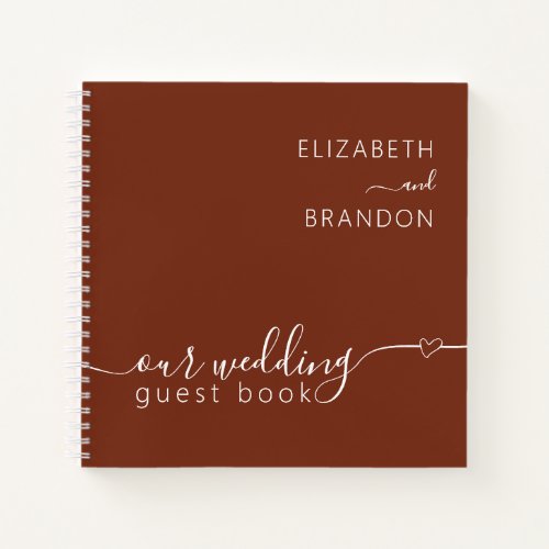 Simple Modern Terracotta Wedding Guest Book