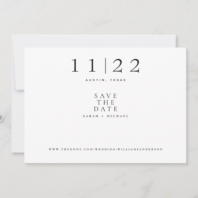 Simple Modern Text Only Wedding Horizontal Save The Date (Front)