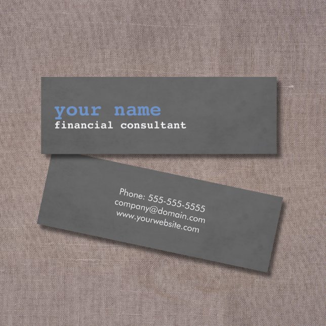 Simple Modern Texture Grey Consultant Mini Business Card (Creator Uploaded)