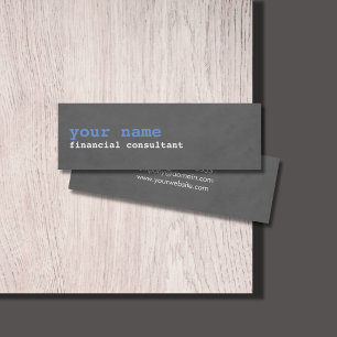 Simple Modern Texture Grey Consultant Mini Business Card
