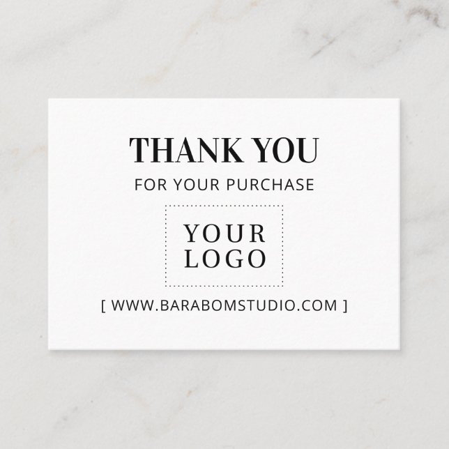 Simple Modern Thank you Business Logo Business Card (Front)