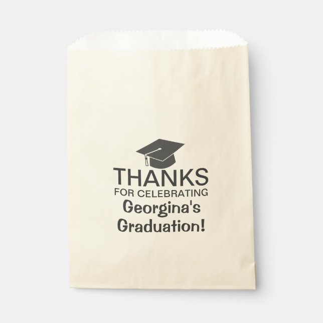 Simple Modern Thank You For Celebrating Graduation Favor Bag (Front)
