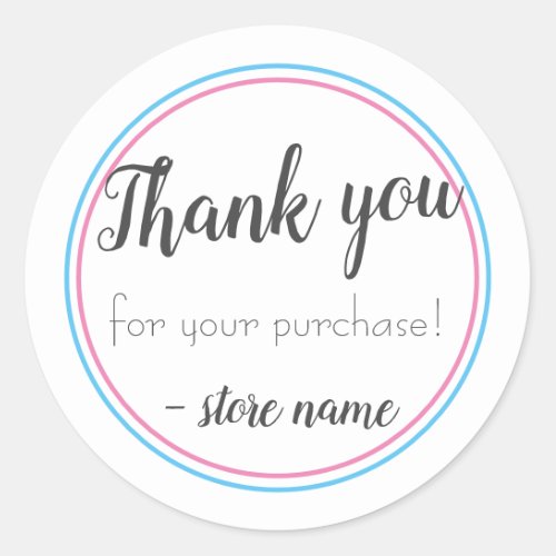 Simple Modern Thank you For Your Purchase Classic Round Sticker