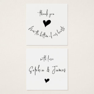 Simple Modern Thank you Hearts Couple Card