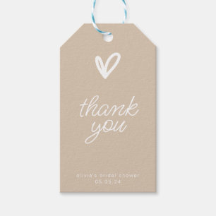 Simple Modern Thank You Tag with Heart