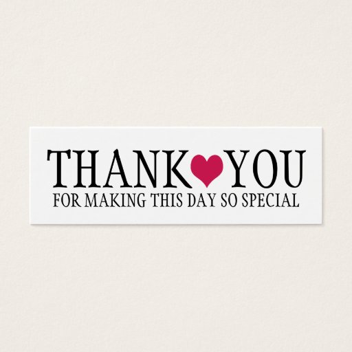 Customizable Simple Modern Thank You with Cute Pink Heart Business Card Templates
