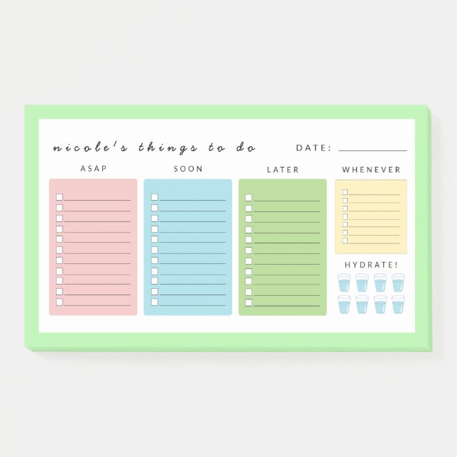 Simple Modern Things to do Post-it Notes (Front)