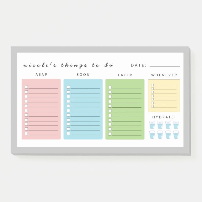 Simple Modern Things to do Post-it Notes (Front)