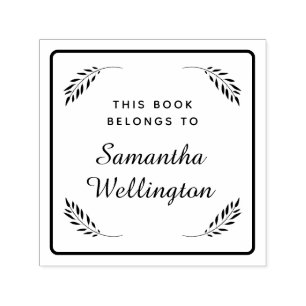 Simple Modern This Book Belongs To Name Self-inking Stamp
