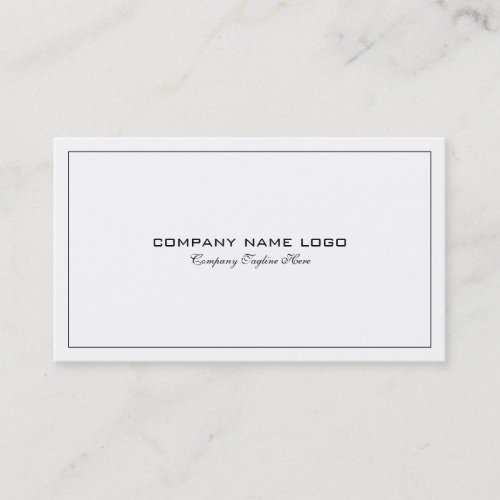 Simple Modern Tin Black Border On White Business Card