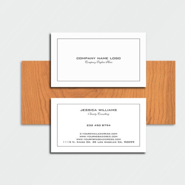 Simple Modern Tin Black Border On White Business Card (Creator Uploaded)