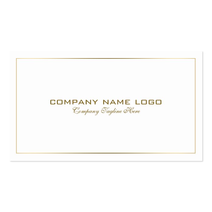 simple modern tin gold border on white business card zazzle