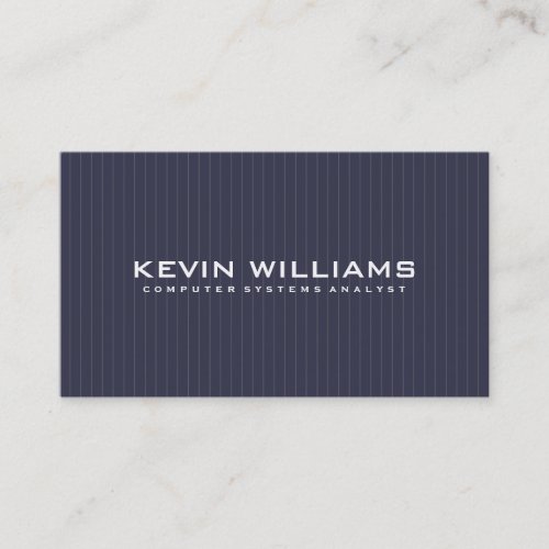 Simple Modern Tin White  Blue Gray Stripes Business Card