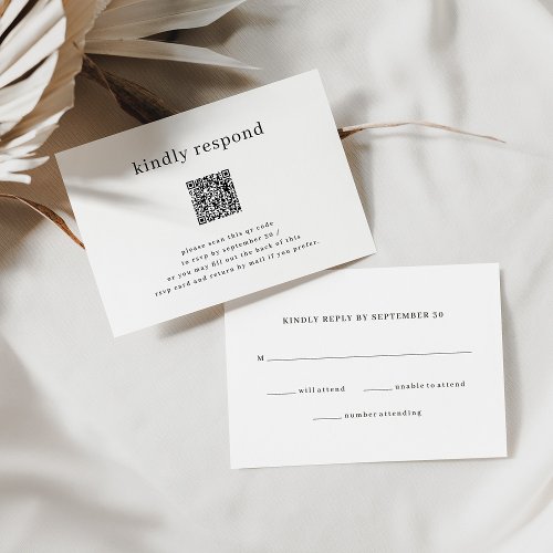 Simple Modern Traditional and QR Code RSVP Card