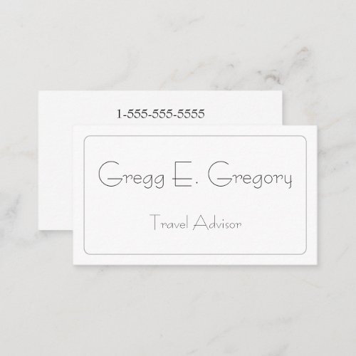 Simple  Modern Travel Advisor Business Card