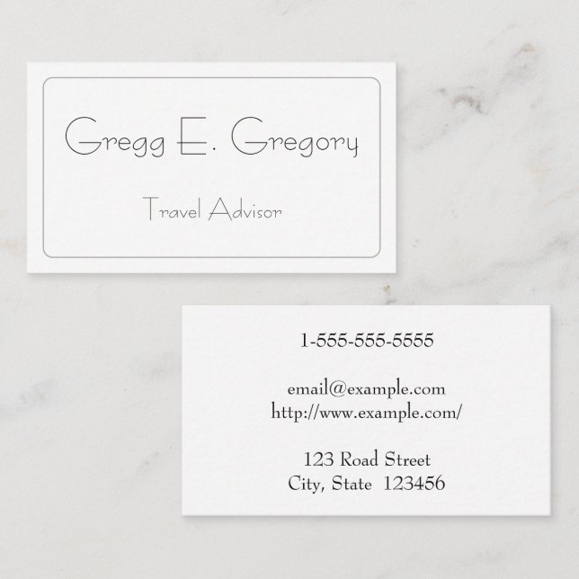 Simple & Modern Travel Advisor Business Card (Front/Back)