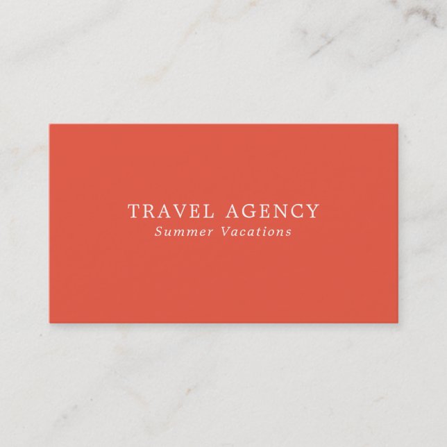 Simple & Modern Travel Agent Business Card (Front)