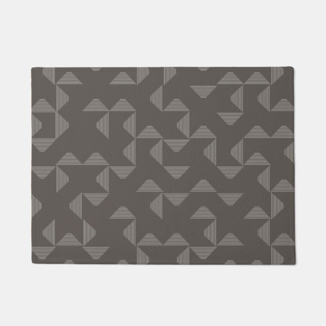 Simple, modern, trendy geometric graphic pattern doormat (Front)