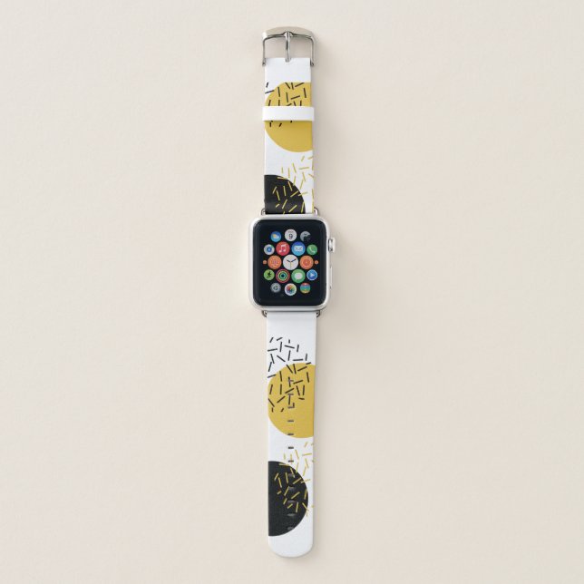 Simple, modern, trendy urban geometric graphic art apple watch band (Front)
