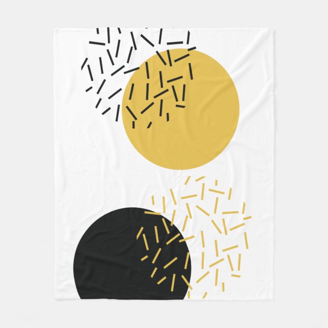 Simple, modern, trendy urban geometric graphic art fleece blanket (Front)