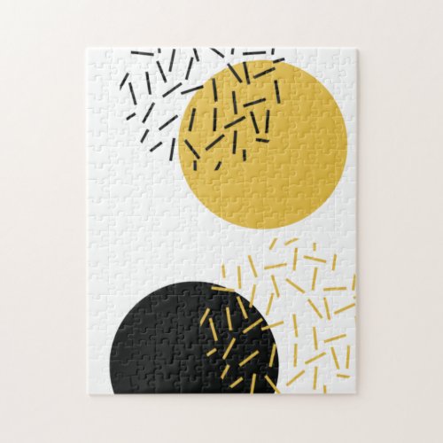 Simple modern trendy urban geometric graphic art jigsaw puzzle