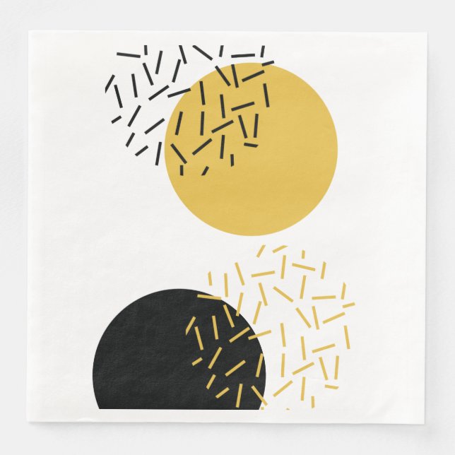 Simple, modern, trendy urban geometric graphic art paper dinner napkins (Front)
