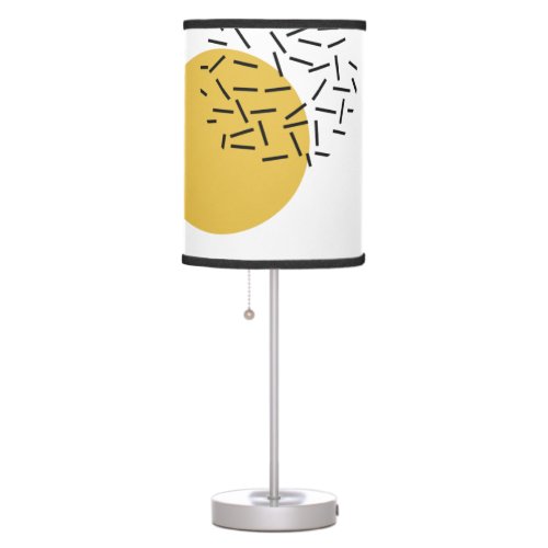 Simple modern trendy urban geometric graphic art table lamp