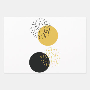 Simple, modern, trendy urban geometric graphic art wrapping paper sheets