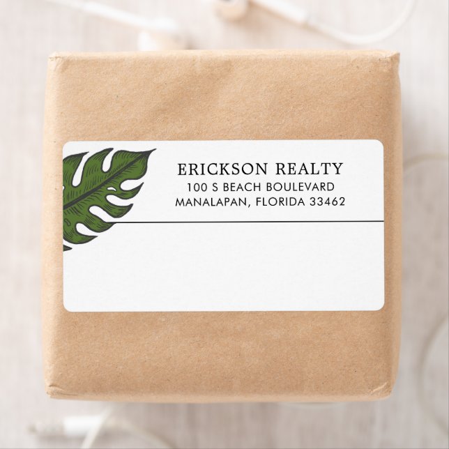 Simple Modern Tropical Business Shipping Label (Insitu)