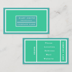 Simple Modern Turquoise Business Card