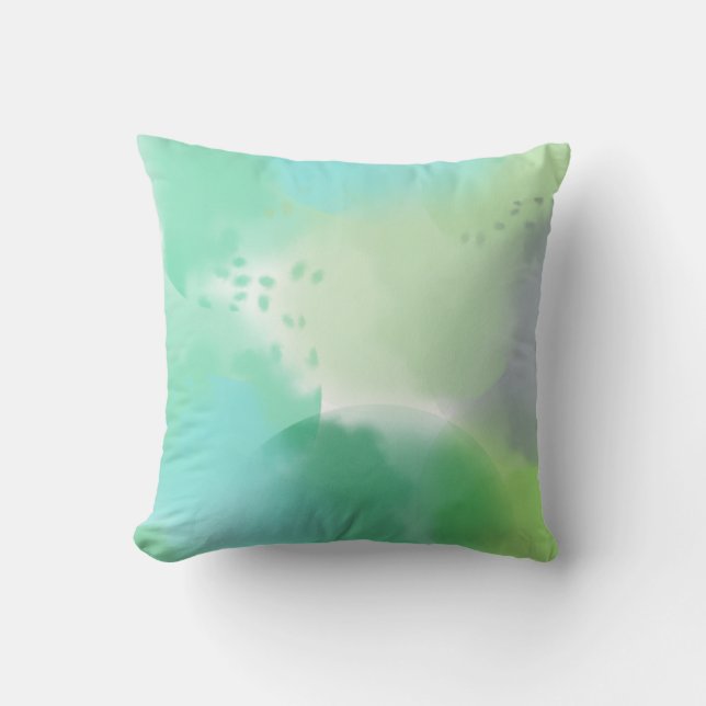SIMPLE MODERN TURQUOISE  GREEN GEOMETRIC ABSTRACT THROW PILLOW (Front)